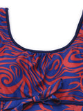 Sexy Plus Size Printing Sleeveless One Piece Swimwear Dress Swimsuit For Women