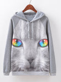 Cats Printed Hooded Sweatshirt