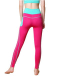 Women High Waist Stripes Pocket Fitness Yoga Leggings