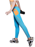 Women High Waist Stripes Pocket Fitness Yoga Leggings