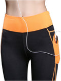 Women High Waist Stripes Pocket Fitness Yoga Leggings