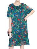 Casual O-neck Half Sleeves Printed Dresses For Women